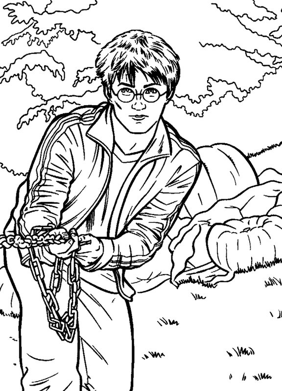 Harry Potter Zugkette coloring page for children