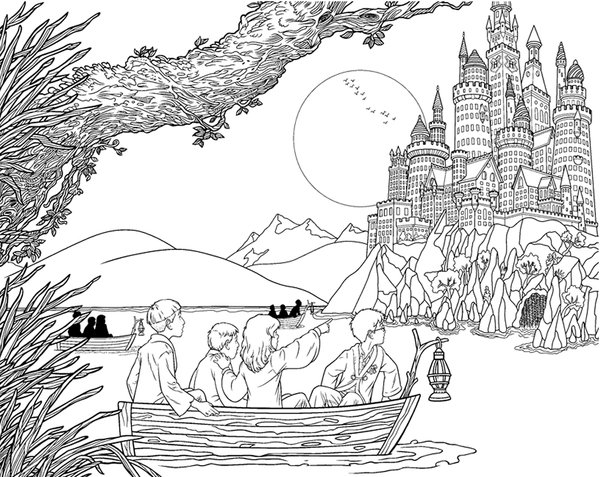 Harry Potter Zweinstein coloring page for children