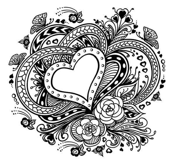Hart Ornamenten coloring page for children