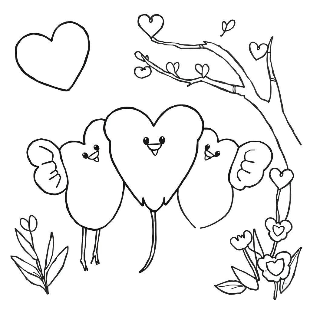 Hartjes Liefde Creatief Kinderen Tekenen coloring page for children