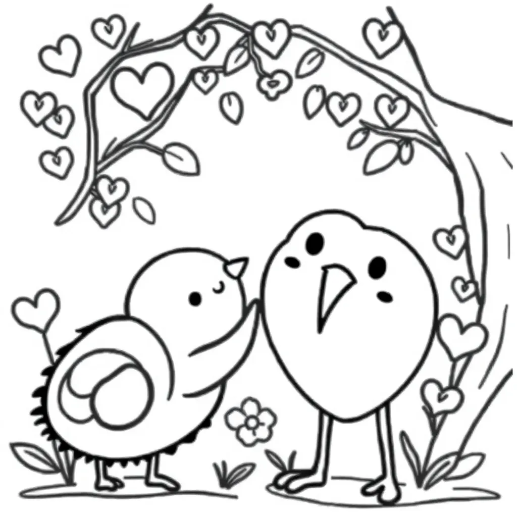 Hartjes Liefde Creatief Kinderen Tekenen coloring page for children