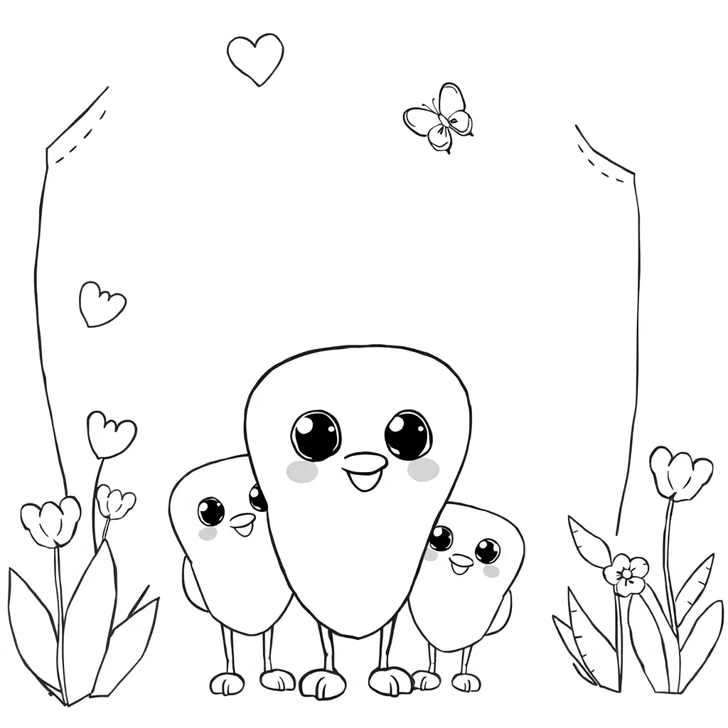 Hartjes Liefde Romantisch Creatief Kinderen coloring page for children