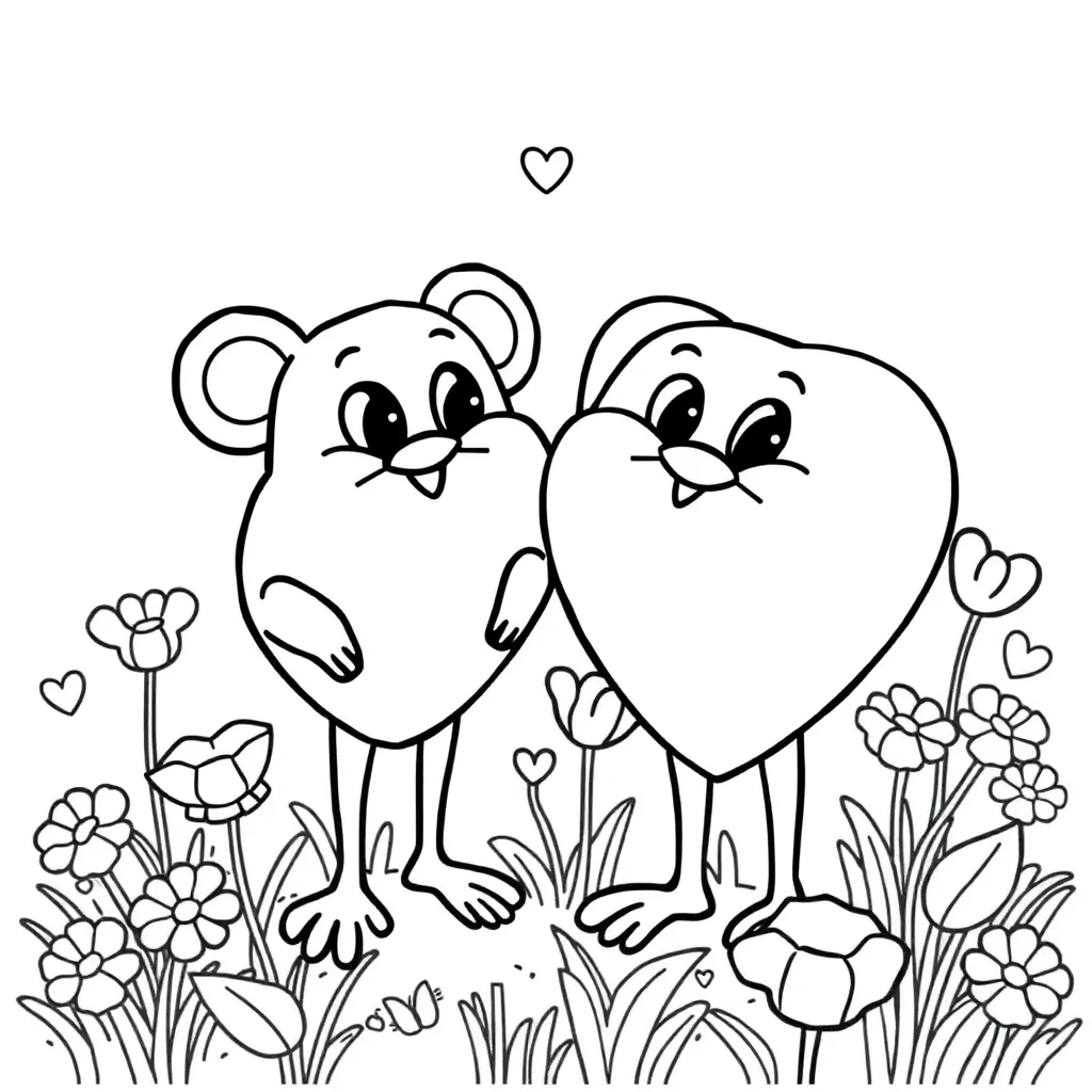 Hartjes Liefde Romantisch Creatief Kinderen coloring page for children