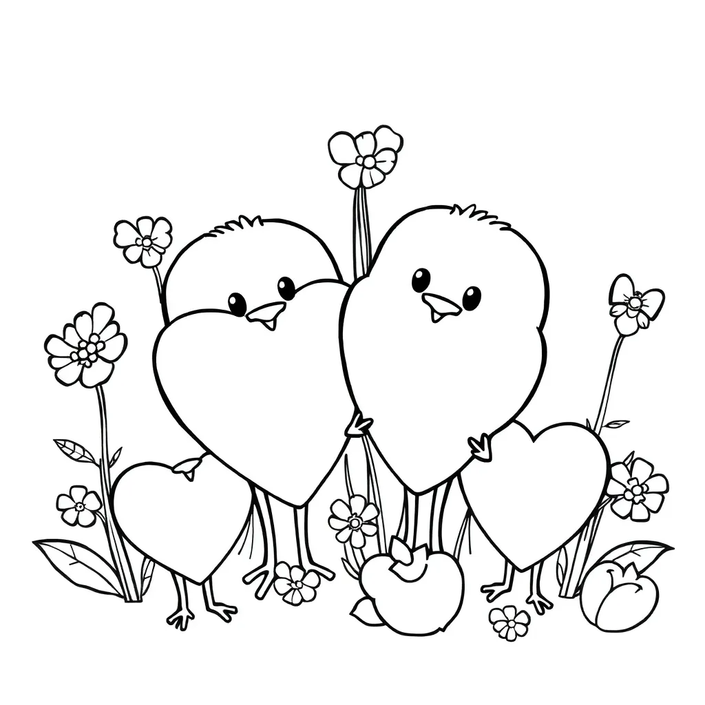 Hartjes Liefde Romantisch Creatief Tekenen coloring page for children