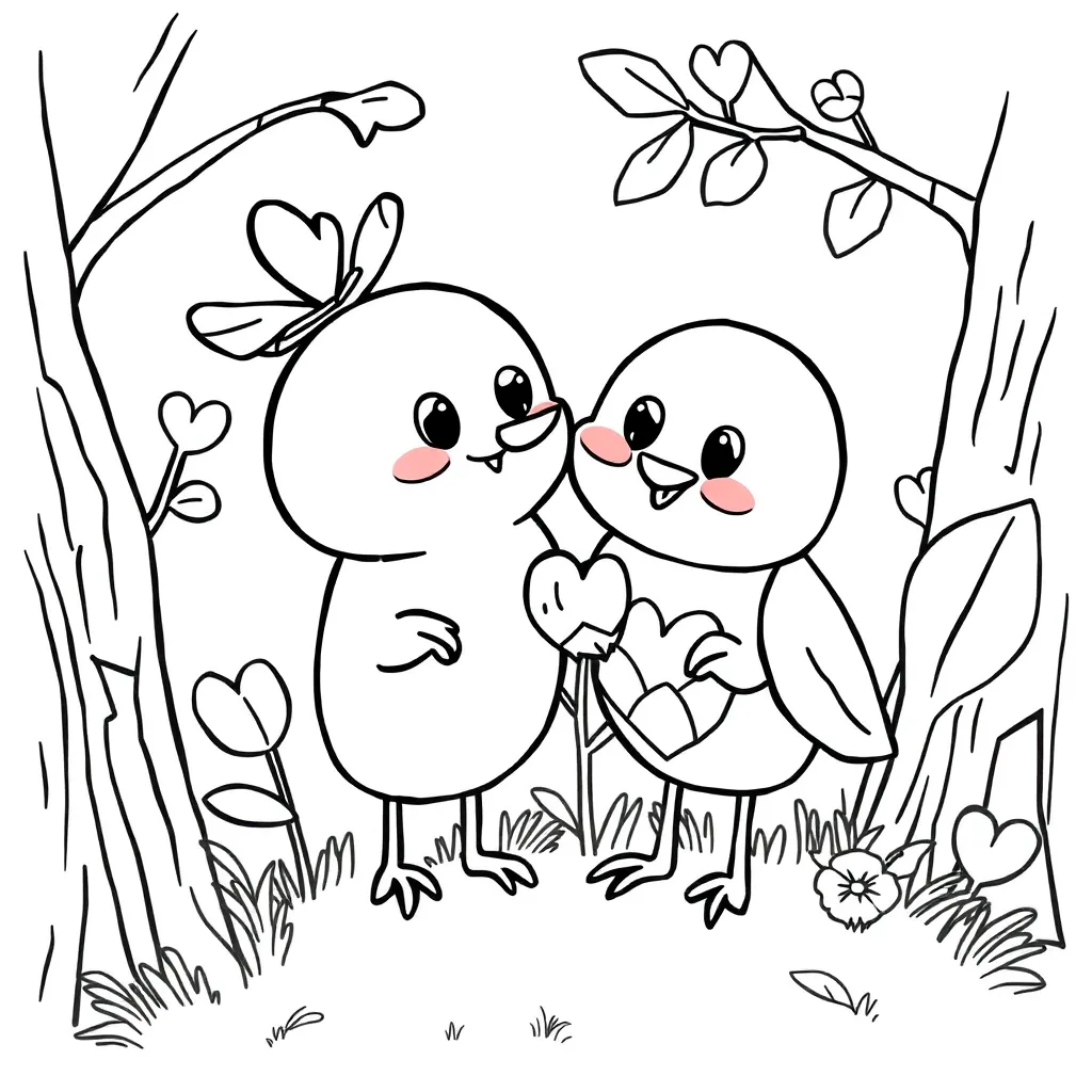 Hartjes Liefde Romantisch Decoratief Valentijn coloring page for children