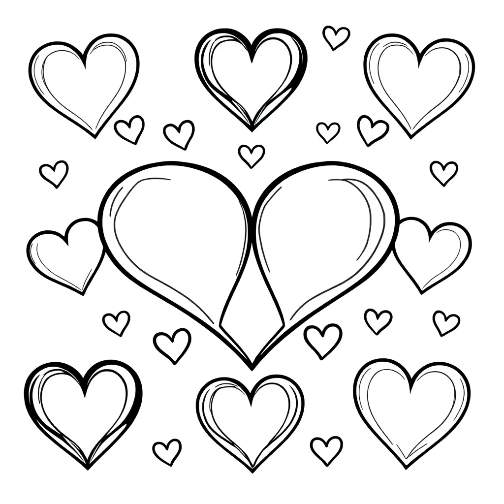 Hartjes Liefde Valentijn Creatief Kinderen coloring page for children