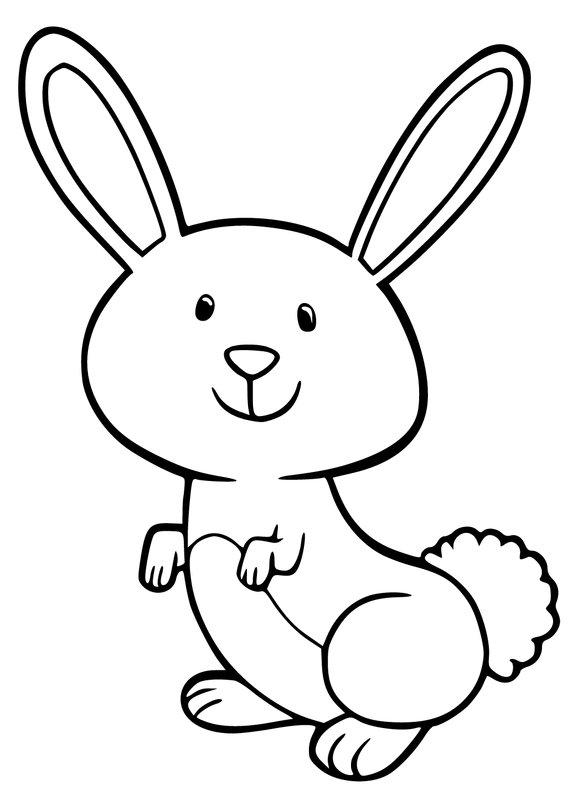 Hase mit flauschigem Schwanz coloring page for children