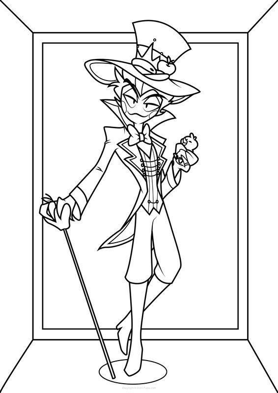 Hazbin Hotel Lucifer Morningstar coloring page for children