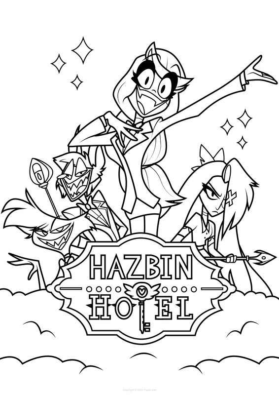 Hazbin Hotel Poster coloring page for children