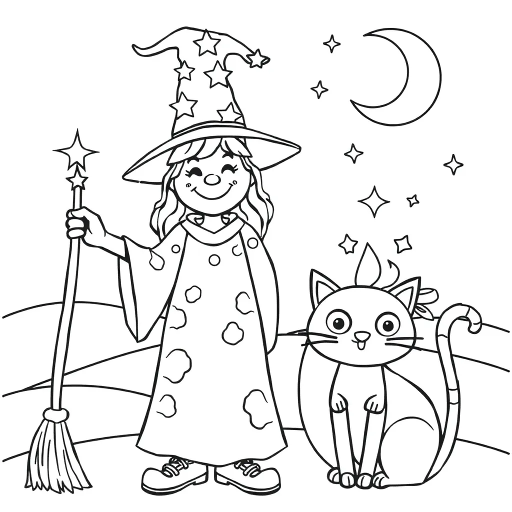 Heksen Fantasie Magisch Sprookjes Kinderen coloring page for children