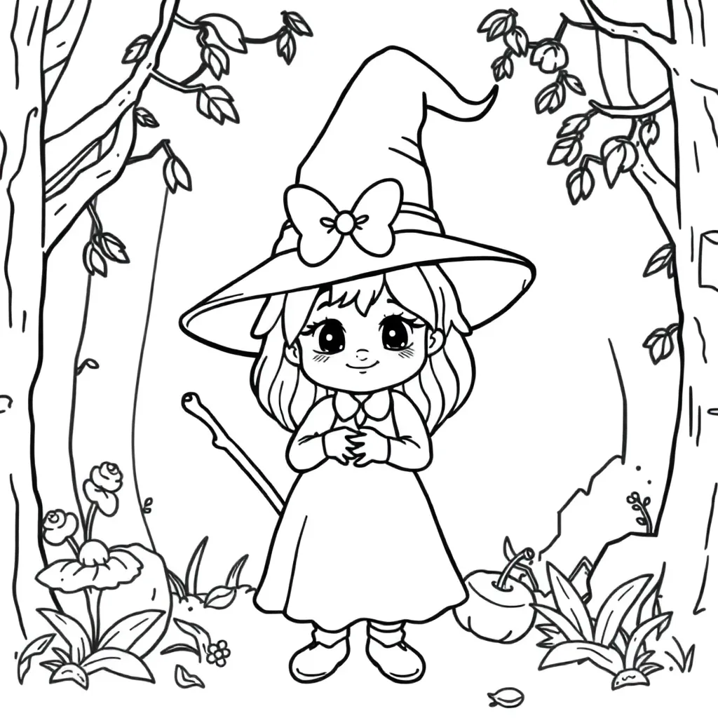 Heksen Fantasy Magisch Sprookjes Avontuur coloring page for children