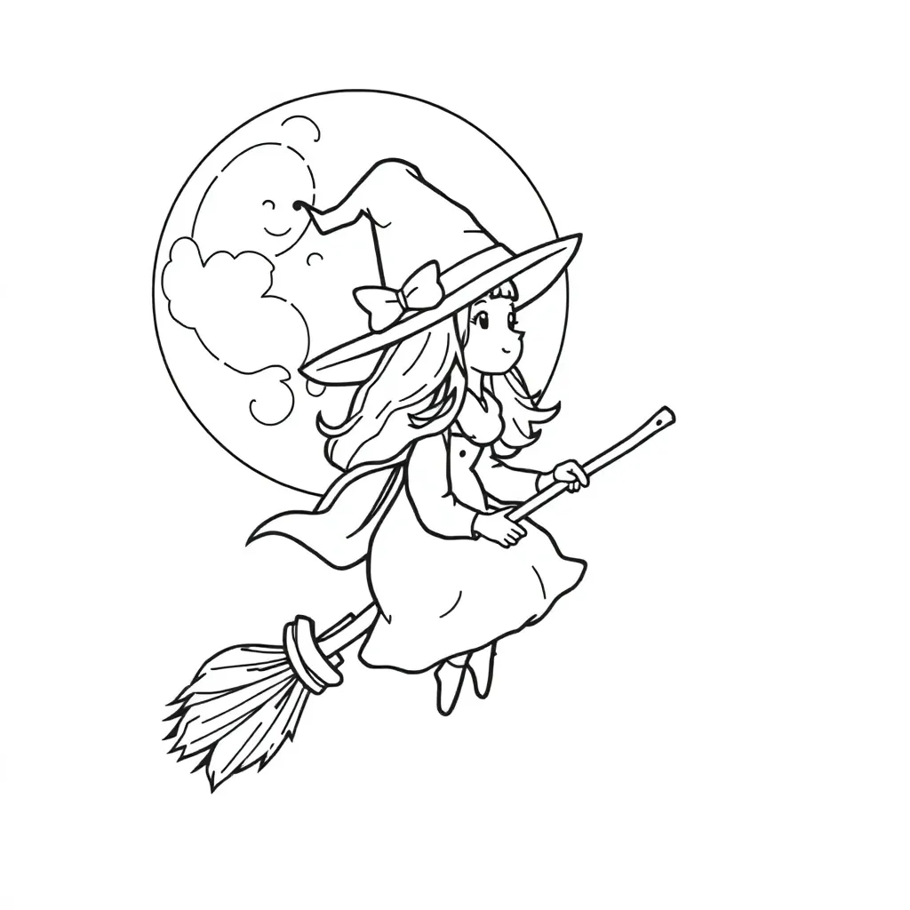 Heksen Fantasy Magisch Sprookjes Creatief coloring page for children
