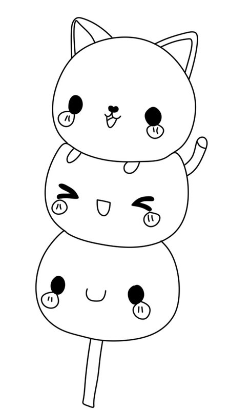 Helado Kawaii coloring page for children