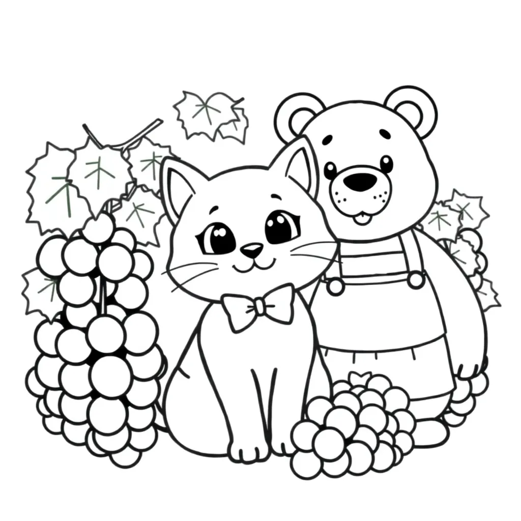 Hello Kitty Beer Fruit Schattig Vriendschap coloring page for children