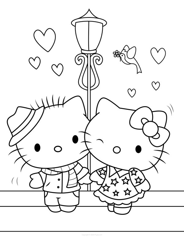 Hello Kitty y Dear Daniel coloring page for children