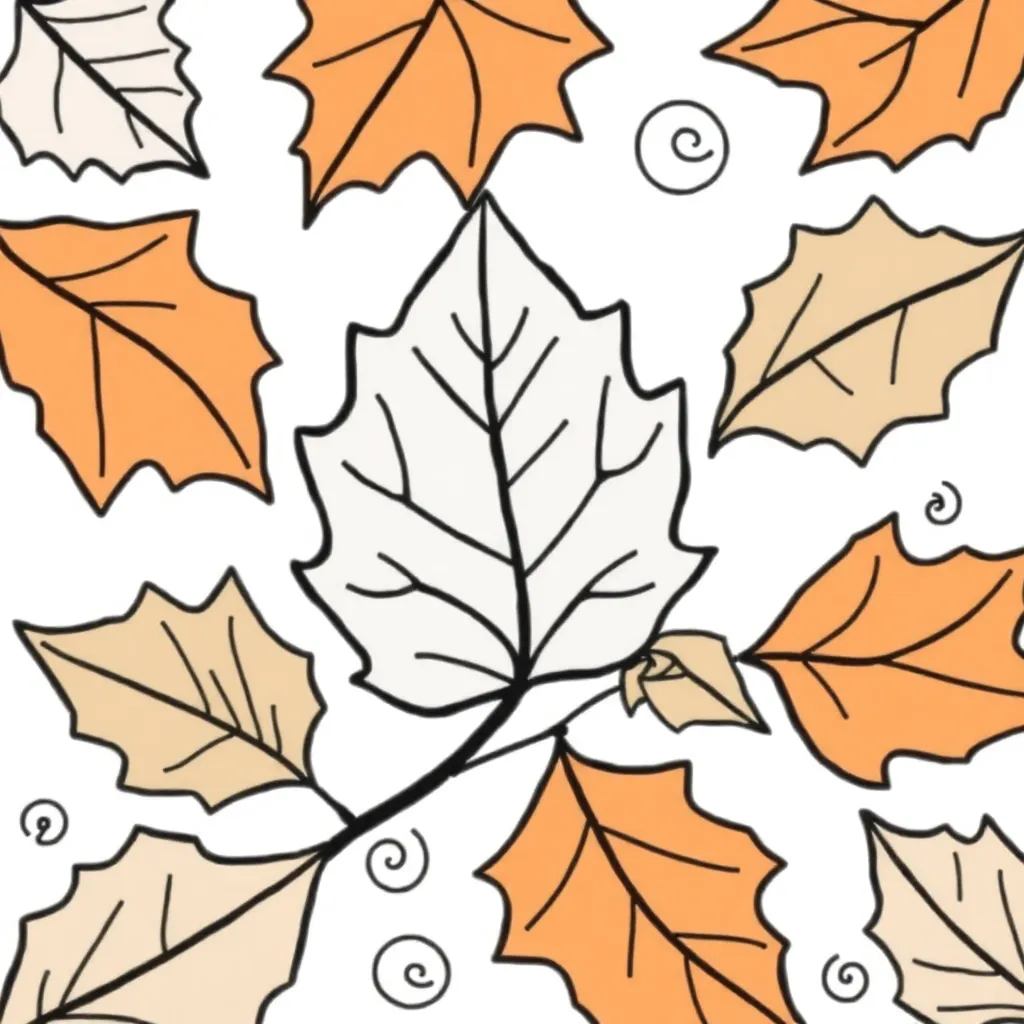 Herfst Bladeren Natuur Seizoen Creatief coloring page for children