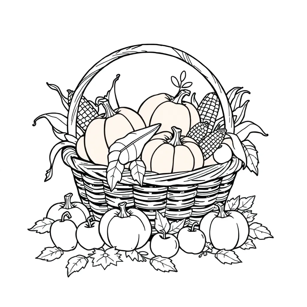 Herfst Mand Groenten Seizoensgebonden Creatief coloring page for children