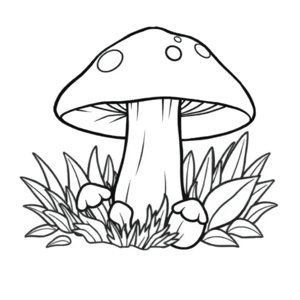 Herfst Paddenstoel Natuur Seizoen Creatief coloring page for children