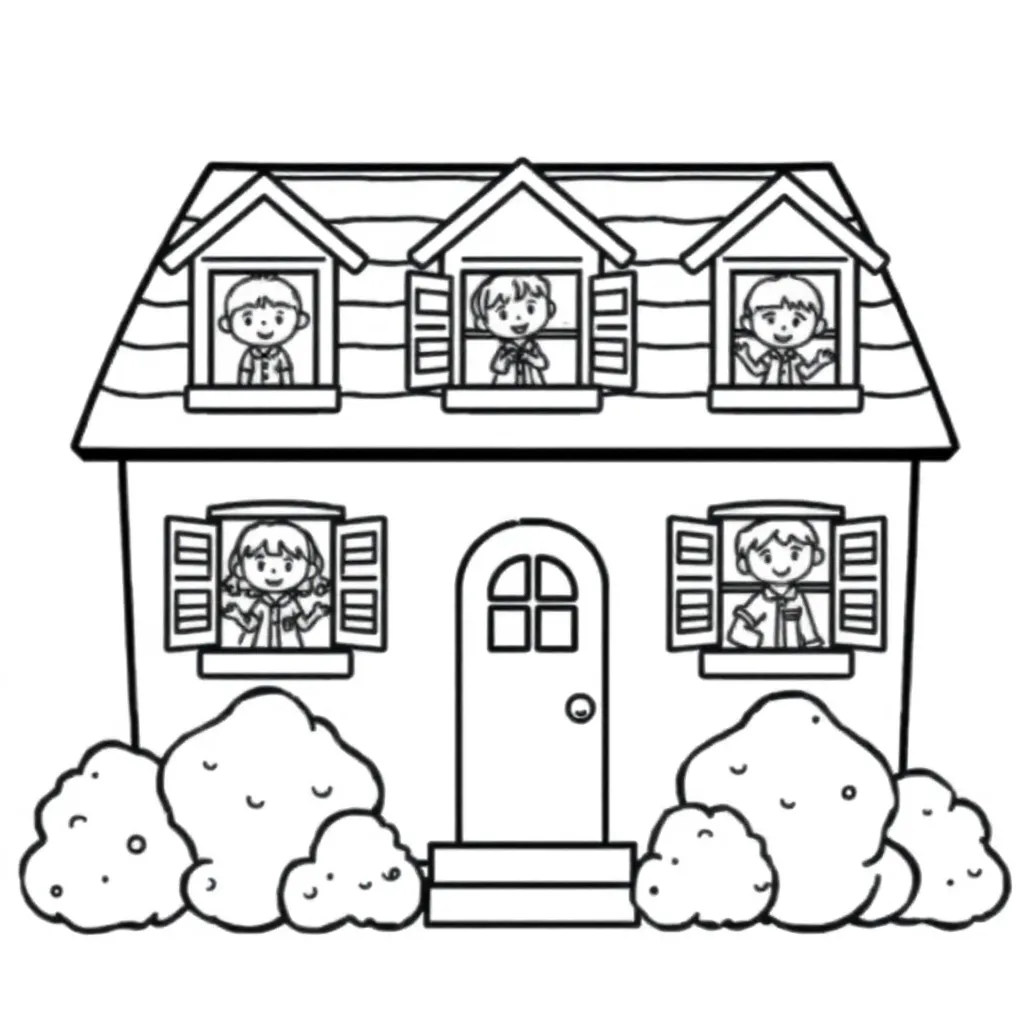 Het Grote Pietenhuis coloring page for children