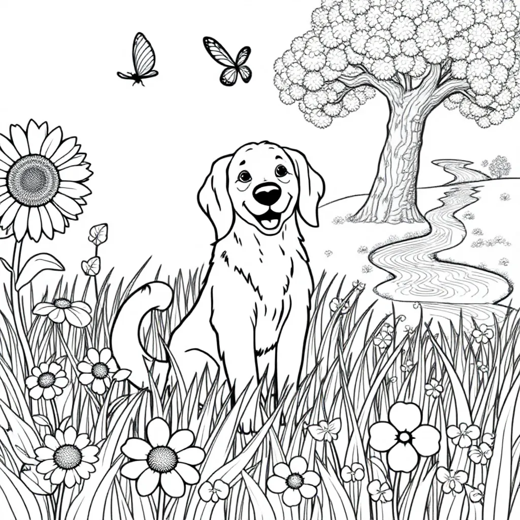 Hond coloring page for children