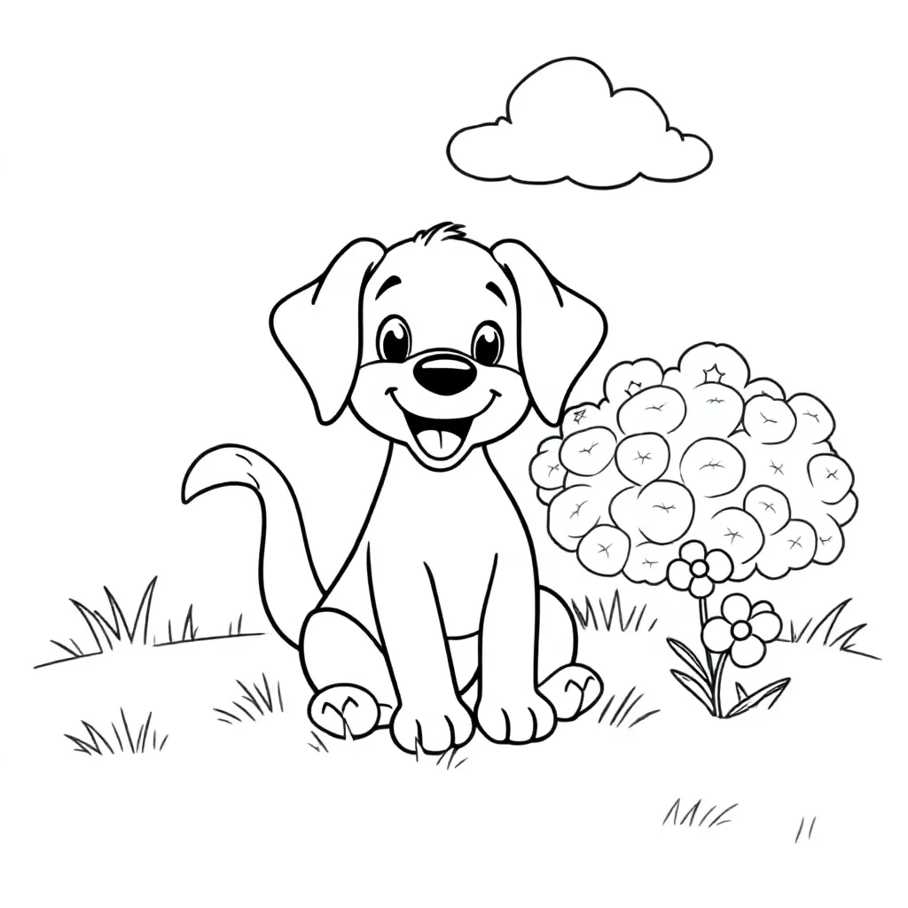 Hond kleurplaat voor kinderen