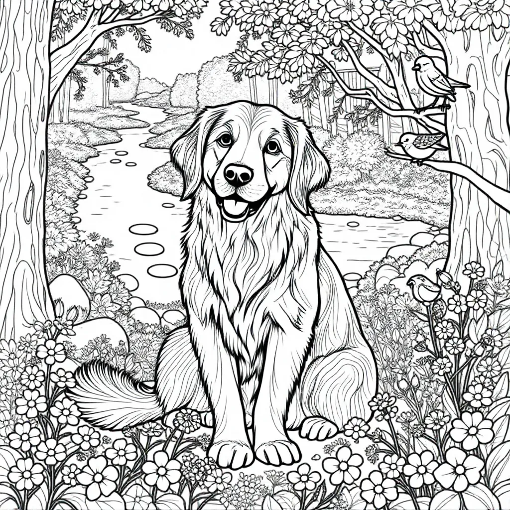 hond kleurplaat voor kinderen