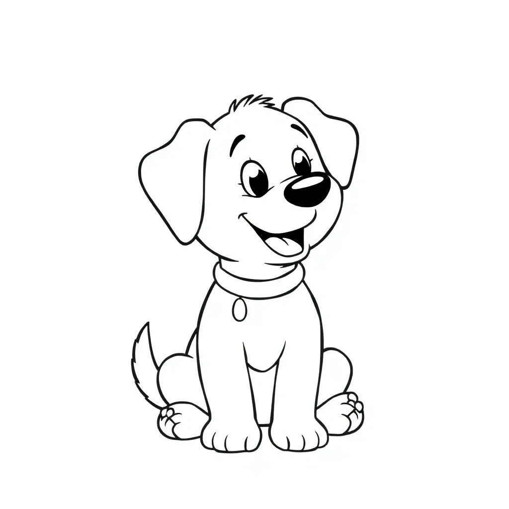 Hond Schattig Cartoon Vrolijk Huisdier coloring page for children