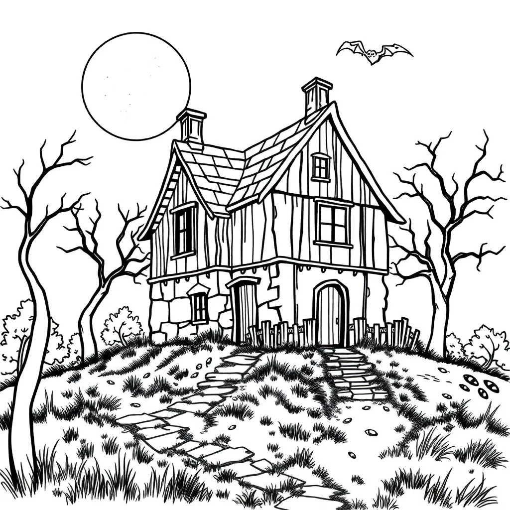 Horror Griezelig Monster Duister Angstaanjagend coloring page for children