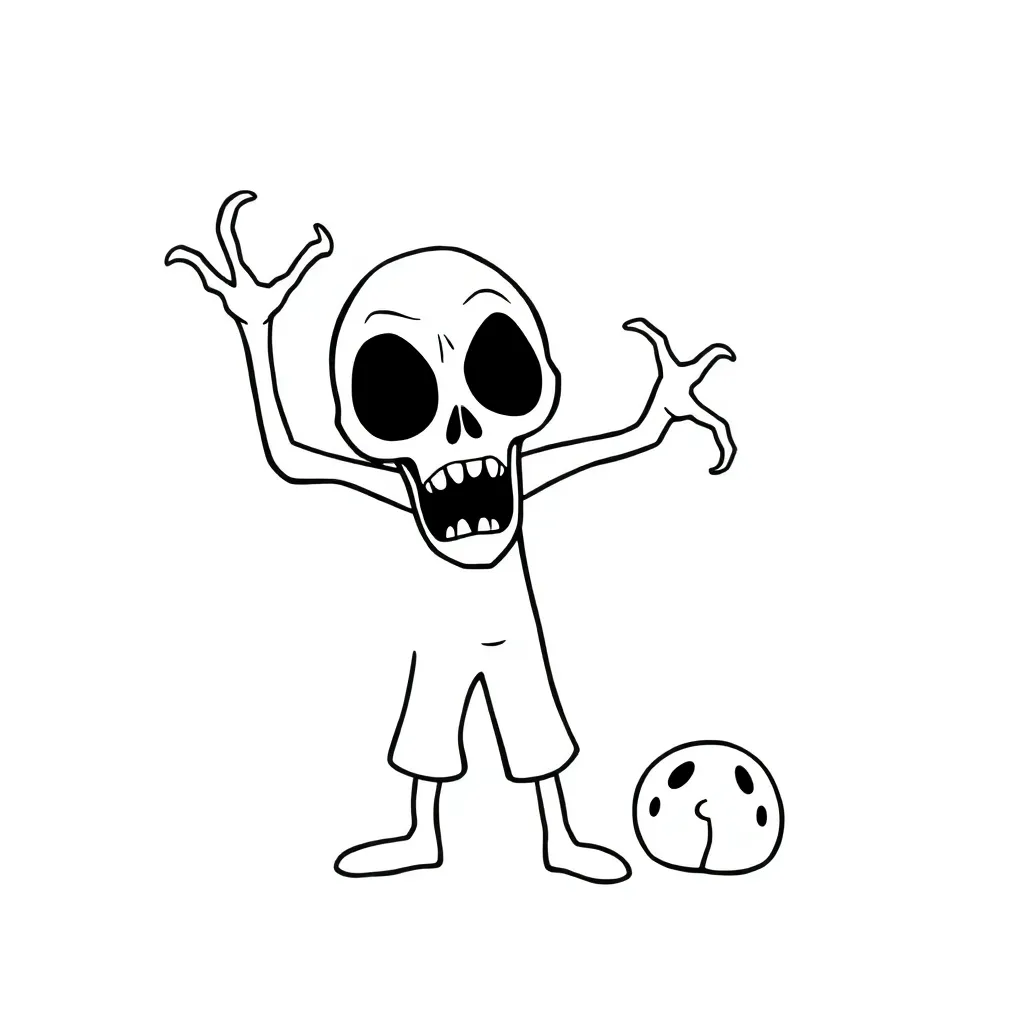 Horror Griezelig Monster Duister Eng coloring page for children