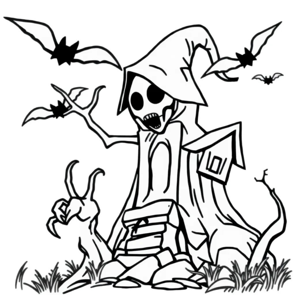 Horror Monster Griezelig Donker Eng coloring page for children