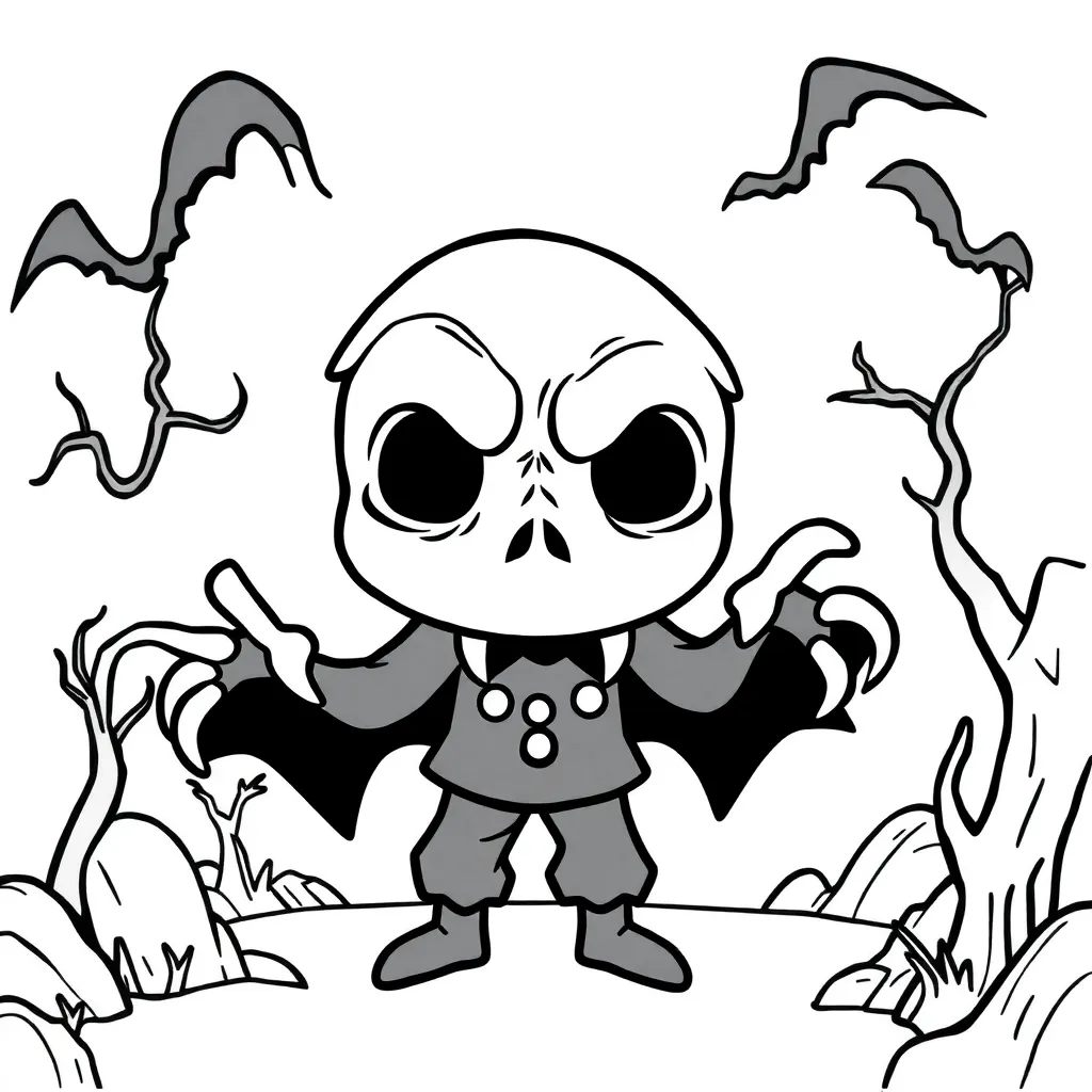 Horror Monsters Griezelig Donker Angstaanjagend coloring page for children