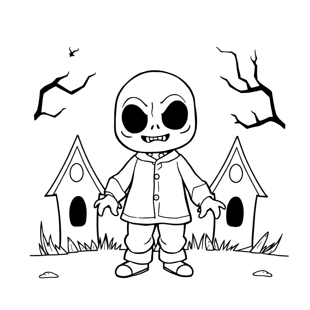 Horror Monsters Griezelig Duister Angstaanjagend coloring page for children