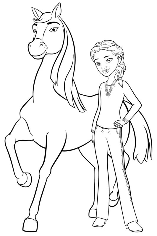Horse Spirit Lucky coloring page for children