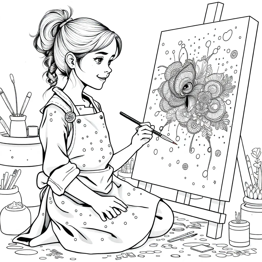 Hue coloring page for children