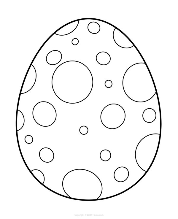 Huevo De Pascua Con Dibujo Circular coloring page for children