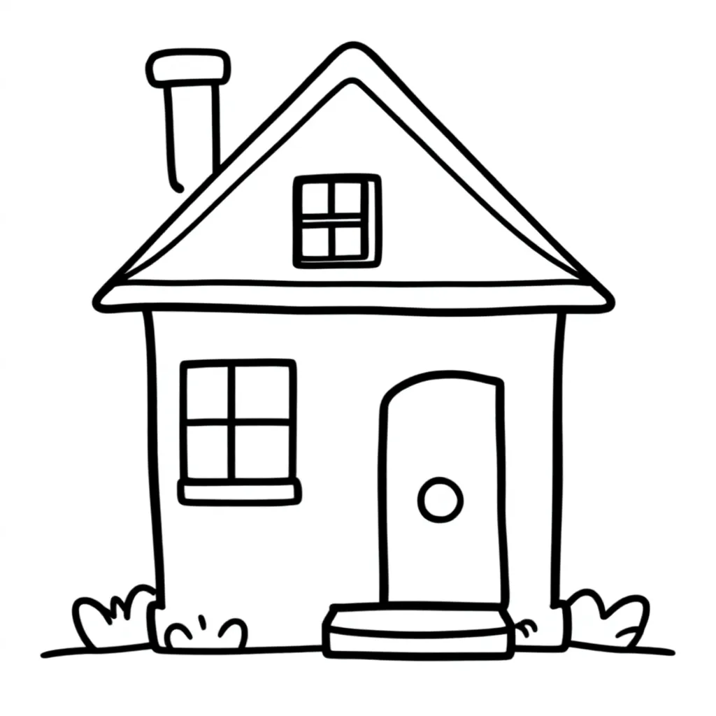 Huis coloring page for children