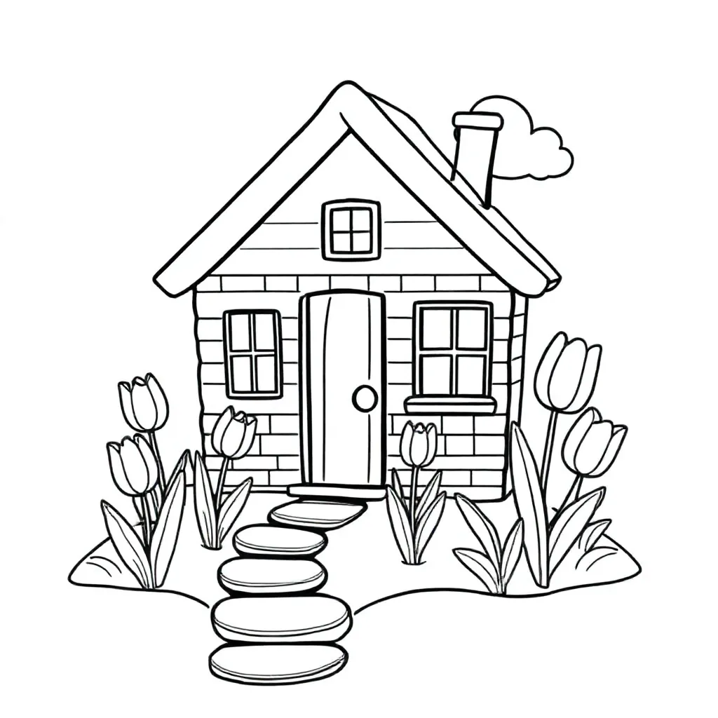 Huis coloring page for children