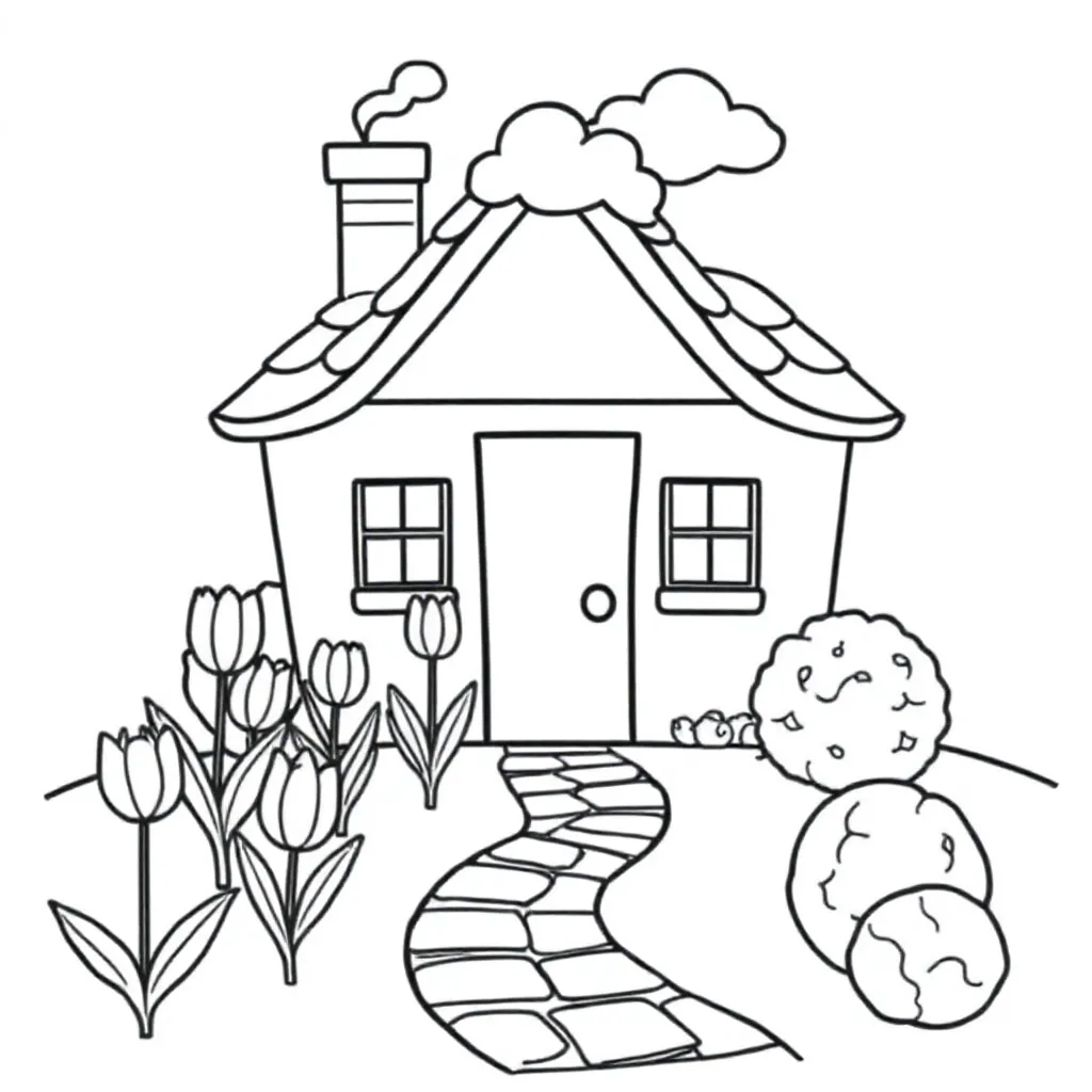 Huis coloring page for children