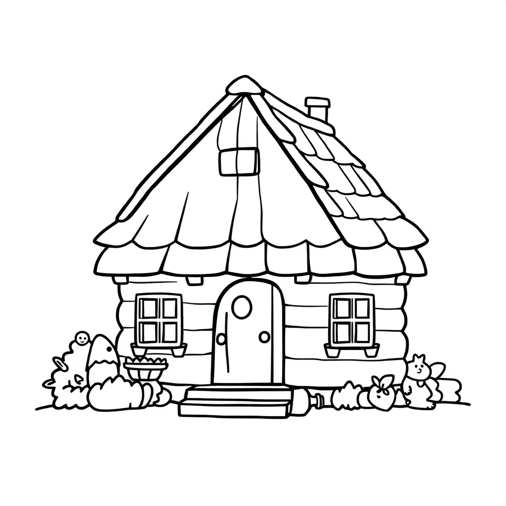 Huis Tuin Architectuur Woonruimte Familie coloring page for children