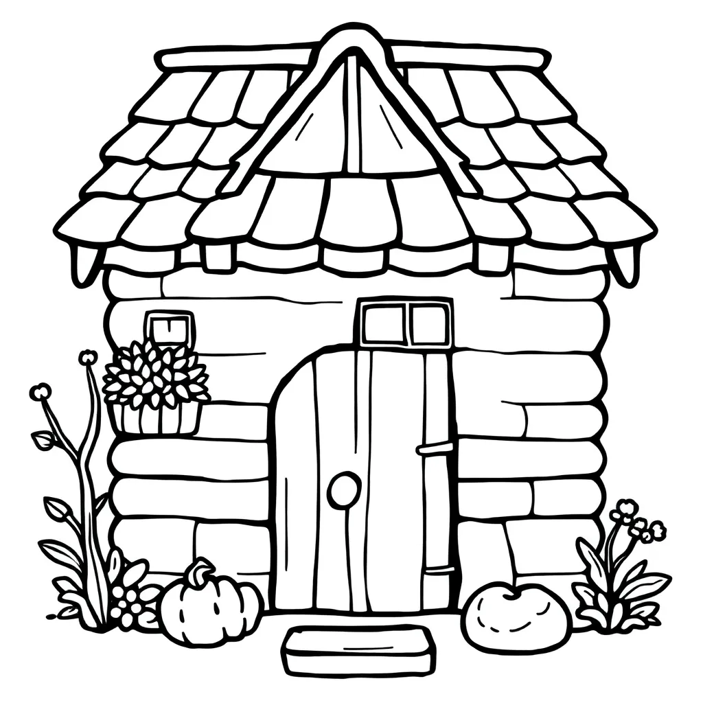 Huis Tuin Wonen Architectuur Landelijk coloring page for children