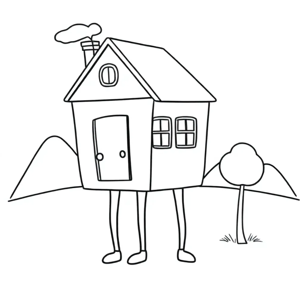 Huisje Benen coloring page for children