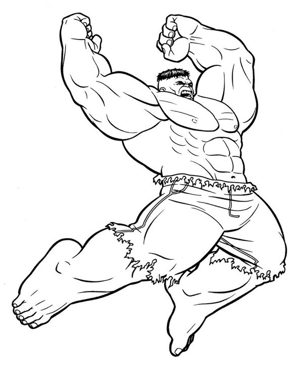 Hulk Bondissant coloring page for children