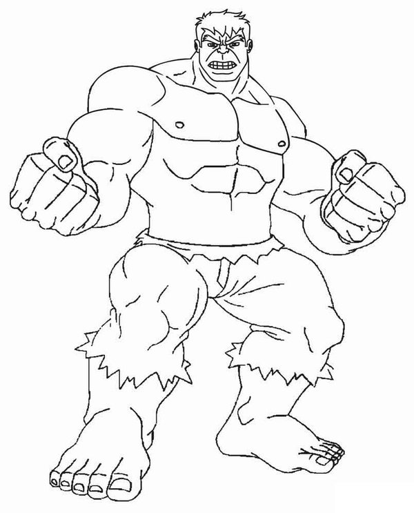 Hulk Con Los Punos Cerrados coloring page for children