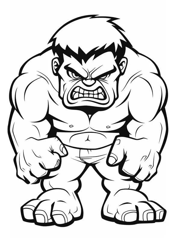 Hulk Niedlich aber wütend coloring page for children