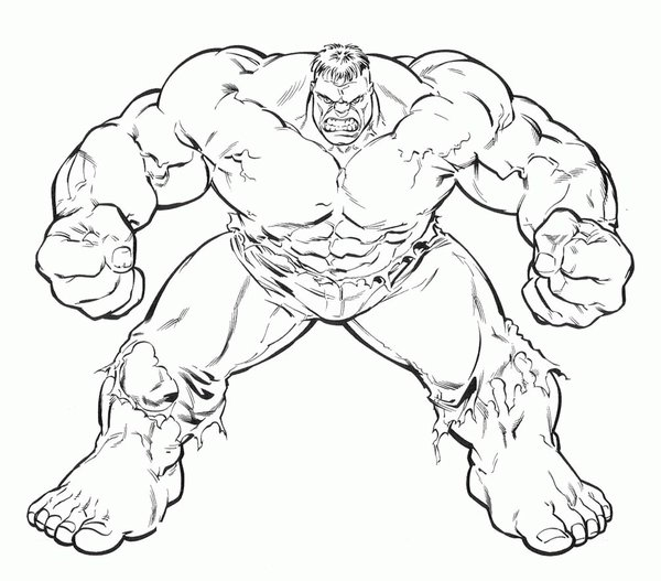 Hulk Standing Strong coloring page for children