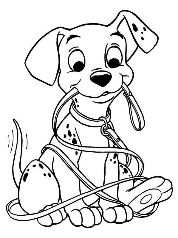 Hund Dalmation Welpe coloring page for children