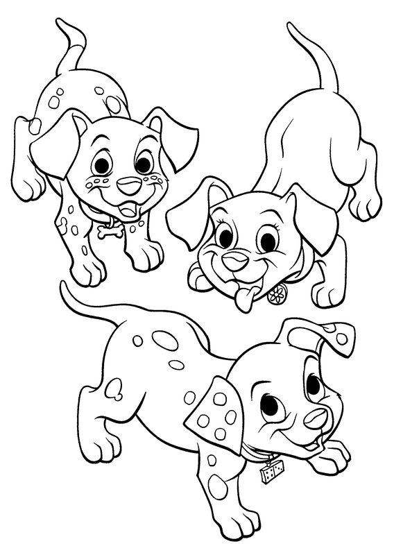 Hunde Dalmation Welpen coloring page for children