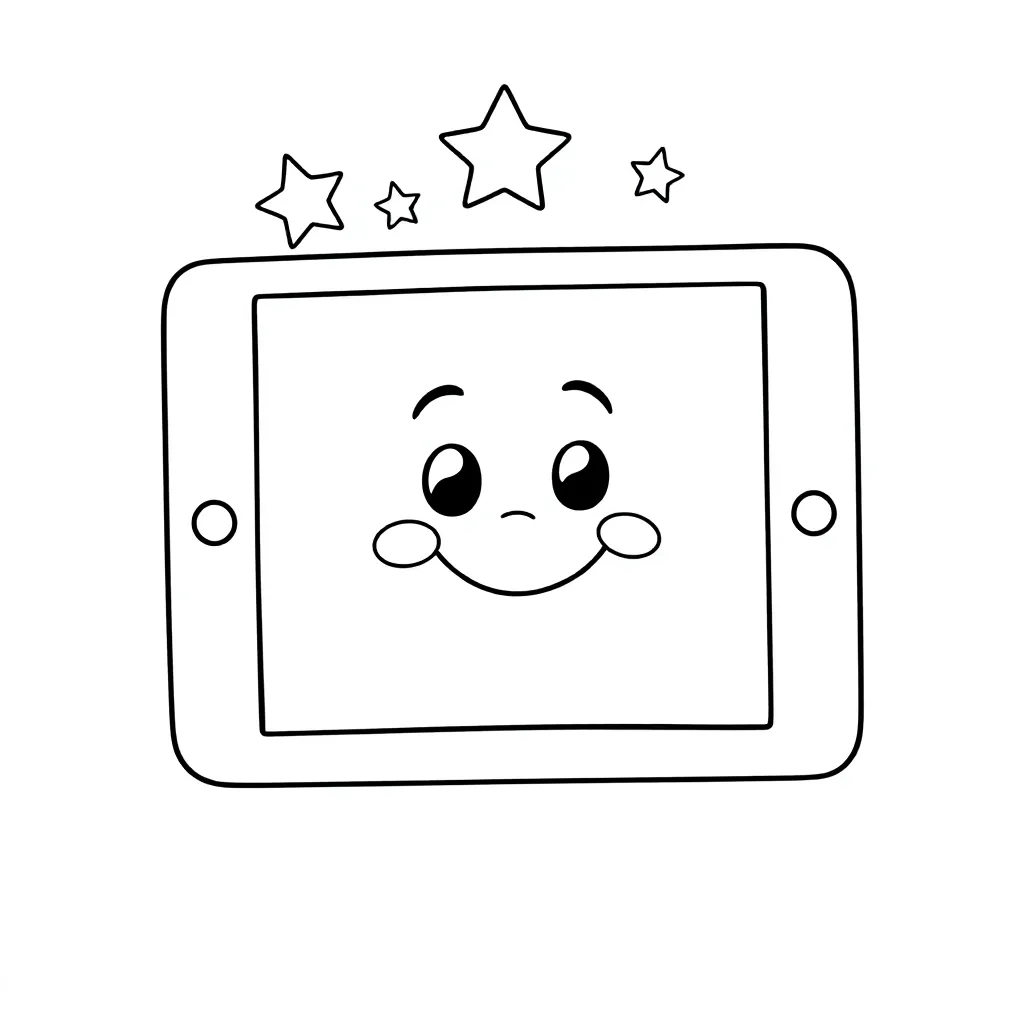 i-pad kleurplaat voor kinderen