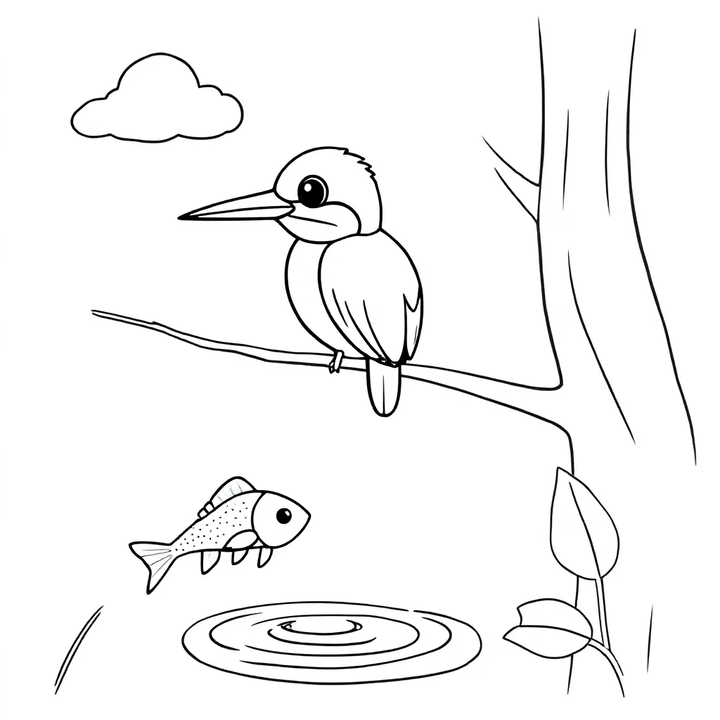 Ijsvogel coloring page for children