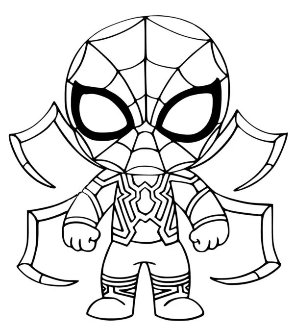 Iron Spiderman coloring page for children